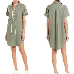 Rails Rocky Sage Lace Up Linen Blend Tunic Dress Size S